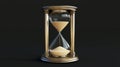 Time is reflected in the classic image of an hourglass with flowing sand set against a dark background Royalty Free Stock Photo