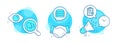 Time, Reject checklist and Servers icons set. Face id sign. Clock, Decline file, Big data. Vector