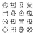 Time Related Vector Line Icons Royalty Free Stock Photo