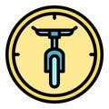 Time Of Rent Bike Icon Vector Flat