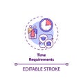 Time requirements concept icon