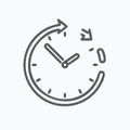 Time Reset and Urgent Deadline Line Icon Royalty Free Stock Photo