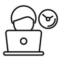 Daily time routine icon outline vector. Tired worker