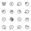 Time with daily routine icon set Royalty Free Stock Photo