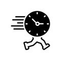 Black solid icon for Time Is Running, reminder and schedule