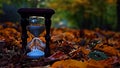 Time Running at the Nature - Sandglass on the Leafage