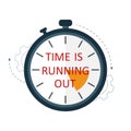 Time is running out time alert stopwatch vector