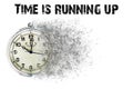 Time is running out concept shows clock that is dissolving away Royalty Free Stock Photo