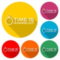 Time is running out icon with long shadow Royalty Free Stock Photo