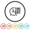 Time is running out icon. Set icons in color circle buttons Royalty Free Stock Photo