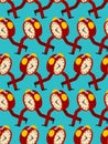 Time running out pattern seamless. Alarm clock is running background. Vector ornament