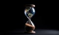 Time is running out for the planet: Hourglass with Earth Creating using generative AI tools Royalty Free Stock Photo