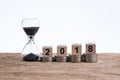 Time running year 2018 financial or investment concept with hour Royalty Free Stock Photo