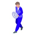 Time rush job icon, isometric style Royalty Free Stock Photo