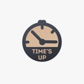 Time's up Clock icon design. Time and watch vector icon. Timer symbol. UI. Web. Logo. Sign. Flat design. App. Stock Royalty Free Stock Photo