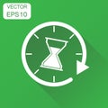 Time sandglass icon. Business concept clock hourglass pictogram.