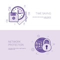 Time Saving And Network Protection Template Web Banner With Copy Space Royalty Free Stock Photo