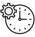 Time settings line isolated vector icon can be easily modified and edit
