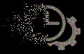 Bright Fractured Pixelated Halftone Time Setup Gear Icon