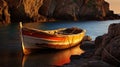 Italian Landscapes A Creative Commons Attribution Of Tied Boat In Golden Light