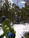 Time for showdown! Snowballfight in Yellowstone National Park