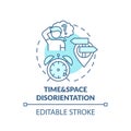 Time and space disorientation turquoise concept icon Royalty Free Stock Photo