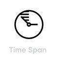 Time Span icon. Editable line vector