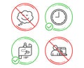 Time, Speech bubble and Journey path icons set. Online education sign. Vector Royalty Free Stock Photo