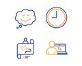 Time, Speech bubble and Journey path icons set. Online education sign. Vector Royalty Free Stock Photo