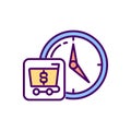 Time spent shopping RGB color icon Royalty Free Stock Photo