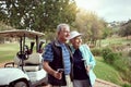 Time spent together playing our favourite game. a smiling senior couple enjoying a day on the golf course. Royalty Free Stock Photo