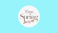 Time Spring logo circle with flower, leaves, and stem on light blue background