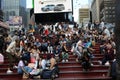 Time Square mingling crowds.