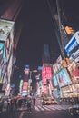 Time square, New York, at night. Royalty Free Stock Photo