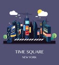 Time Square New York.Vector Illustration.