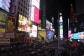 Time square at night in New York Royalty Free Stock Photo