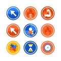 Time Success Circle Icons Set