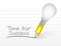 Time for success written on a notepad