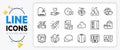 Time, Sulfur mineral and Open door line icons. For web app. Vector