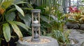time symbolized by an hourglass against a serene natural backdrop.