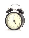 Time for tea on alarm clock Royalty Free Stock Photo