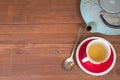 The Time of Tea Break on the table top view. Royalty Free Stock Photo