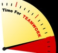 Time For Teamwork Message Represents Combined Effort And Cooperation