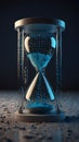 Time and Technology Convergence â 3D Render of a High-Tech Hourglass with Binary Flow Royalty Free Stock Photo