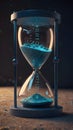 Time and Technology Convergence â 3D Render of a High-Tech Hourglass with Binary Flow Royalty Free Stock Photo