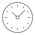 Time thin line icon, clock and minute, hour sign Royalty Free Stock Photo