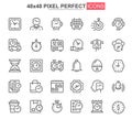 Time thin line icons set. Royalty Free Stock Photo