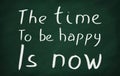 The time to be happy is now Royalty Free Stock Photo