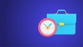 Time to business working briefcase portfolio efficiency planning realistic 3d icon vector