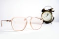 time to change , replace glasses prescription concept with closeup eyeglasses